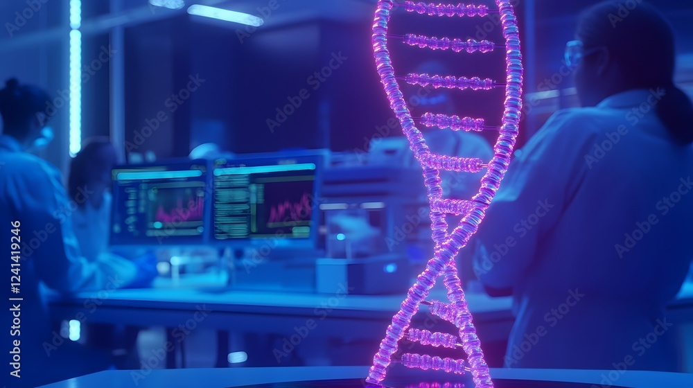 Poster Digital Representation of DNA Helix in Modern Laboratory Environment