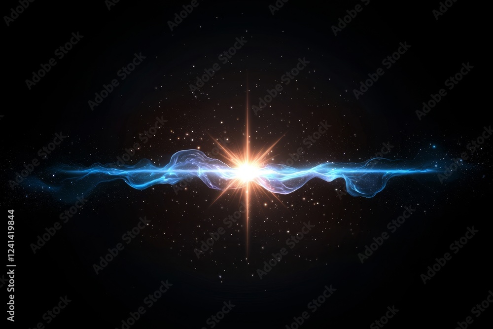 Poster black background with lens flare lighting. easily add an overlay or screen filter to images