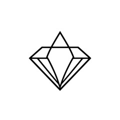 Geometric Diamond Line Art: Minimalist Gem Vector Graphic Design. Perfect for logo, symbol, or icon. Clean, elegant, and modern aesthetic.