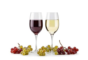 Fototapeta premium Wine glasses with red and white wine Moldova