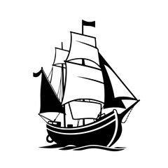 Majestic Vintage Sailboat: A Nautical Voyage Through Time. Explore the ocean's wonders with this classic sailing ship, a symbol of adventure and exploration.