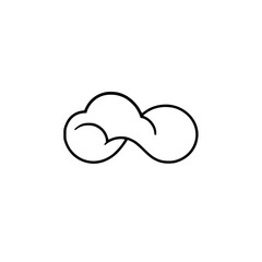 Cloud Line Art: Simple Minimalist Weather Icon, Sky Nature Illustration, Vector Graphic Design