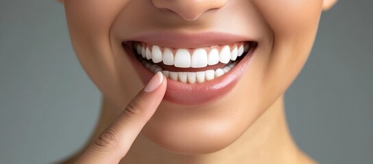 Naklejka premium Radiant Smile: A Close-up of Perfect Teeth and Gums
