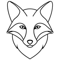 Elegant Fox Head Vector in One-Line Design
