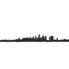 A vibrant sunset over a city skyline showcasing silhouette buildings against a colorful sky perfect for nature and urban themes silhouetted skyline cityscape architecture illustration building city ve