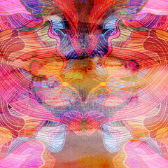 Abstract geometric watercolor retro background
