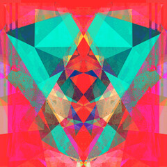 Abstract geometric watercolor retro background