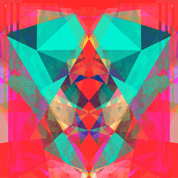 Abstract geometric watercolor retro background