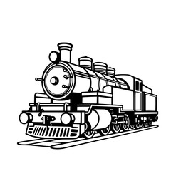 Vintage Steam Locomotive: A Classic Rail Journey - Retro Train Illustration