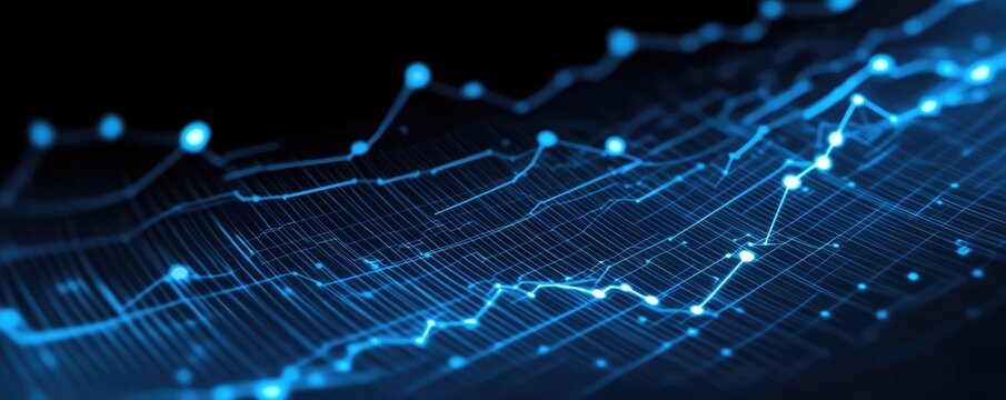 Vibrant Digital Cityscape with Flowing Data Streams.