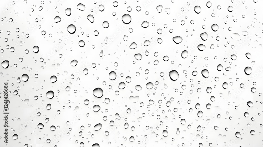Fototapete captivating image showcasing isolated water droplets gracefully suspended on a clean pristine white 