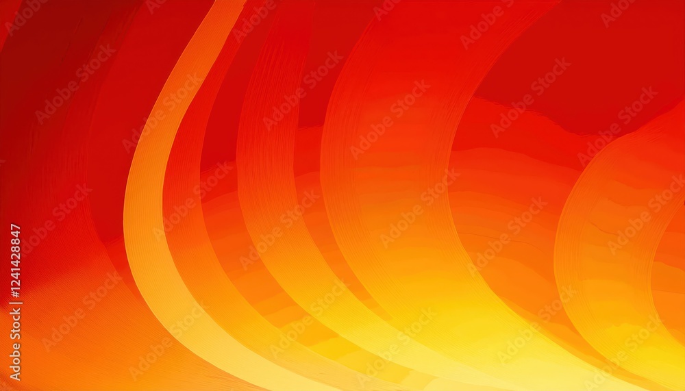 Aufkleber abstract fiery gradient waves in red and yellow colors, smooth and dynamic flowing shapes with a war