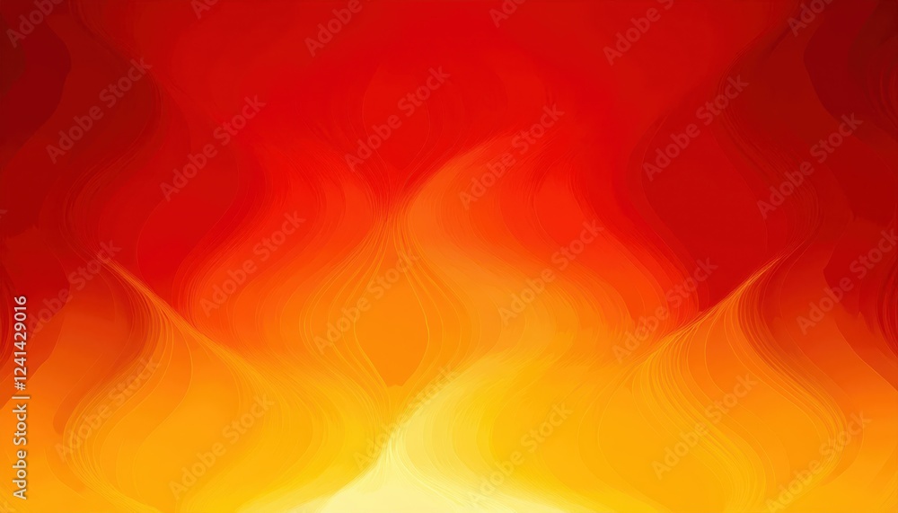 Aufkleber abstract fiery gradient waves in red and yellow colors, smooth and dynamic flowing shapes with a war