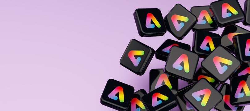 Guilherand-Granges, France - February 04, 2025. Adobe Express is a creative design tool that enables users to create graphics, videos, and social media content with ease.