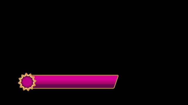 Islamic lowerthird animation with transparent background. Ramadan theme in dark magenta. Floral ornament on the left side.