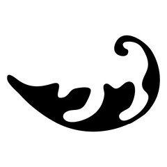 Calligraphy leaf motif ornament