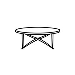 Modern Round Table Design: Minimalist Home Decor, Simple Furniture Illustration