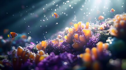 Obraz premium A vibrant underwater coral reef full of colorful fish