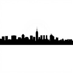Detailed skyline of the city of barcelona with the sagrada familia office buildings construction cranes and residential buildings isolated on white background silhouetted skyline cityscape architectur