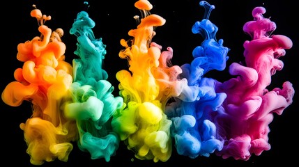 Obraz premium Abstract macro photography of colorful ink mixture