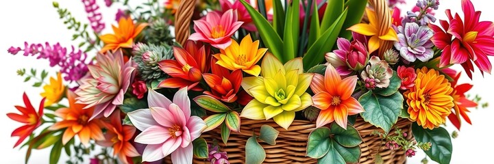 Fototapeta premium Nature's Geometric Canvas: Floral Basketry Background