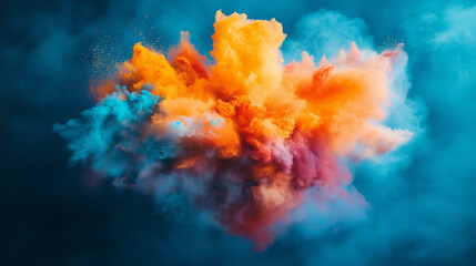 Vibrant colorful Holi powder in the air
