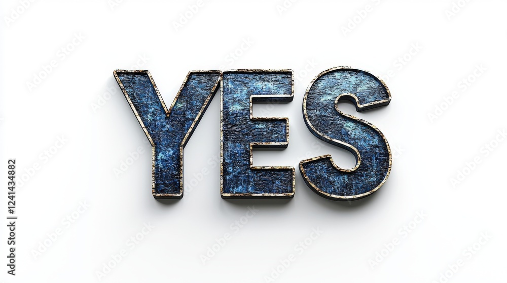 Aufkleber high resolution 3d text in blue color on white background with 