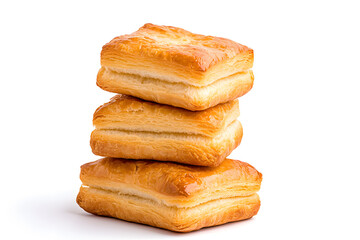 Puff pastry bakery isolated white background