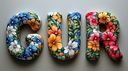 Floral Letters Form The Word Gur