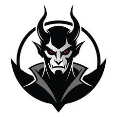 demon head infernal emblem logo silhouette