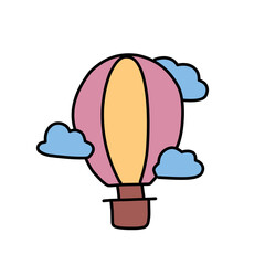 Hot air balloons hand drawn