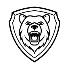 bear head mascot logo 