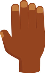 Obraz premium Dark skinned open hand showing five fingers, counting or greeting gesture