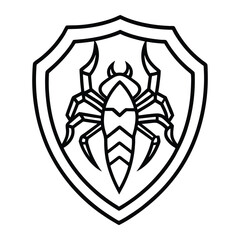 scorpion emblem warrior shield logo