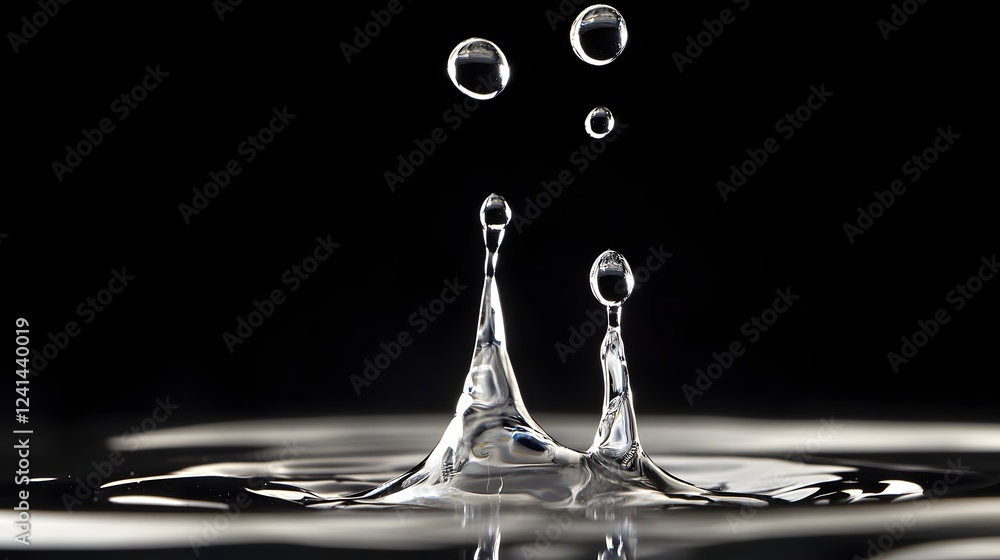 Aufkleber transparent and shiny water droplets or bubbles isolated against a simple clean and minimalist backg