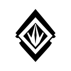 Geometric Black and White Abstract Symbol: A Minimalist Graphic Design