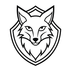 fox head cunning crest logo silhouette