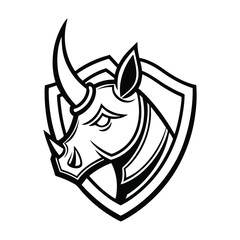 rhino head armored crest logo silhouette