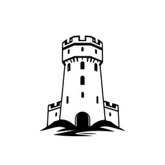Majestic Medieval Castle Tower: A Fortified Structure of History and Architectural Grandeur