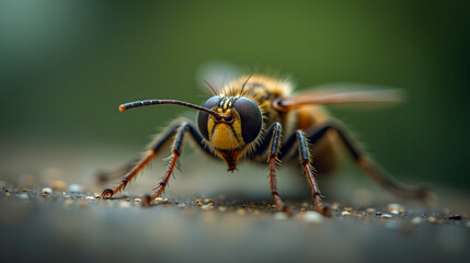 Fototapeta premium macro of a fly bee