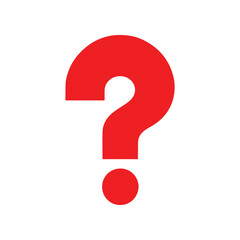 Big question mark red silhouette icon vector flat illustration design on white background.