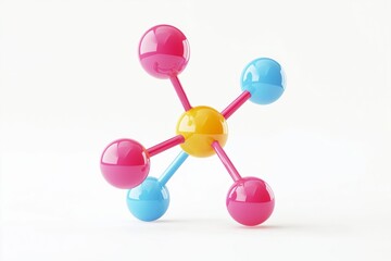 3d cartoon chemical icon isolated on white background