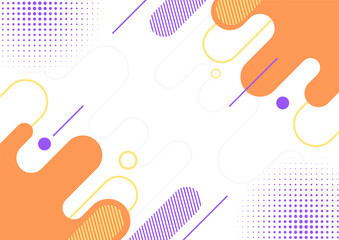 Abstract orange and purple background with geometric shapes. Flat design style.