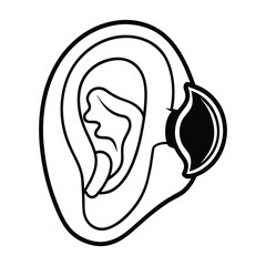 Human Eardrum Whole and Half Cut - Detailed Close-up Medical Illustrations