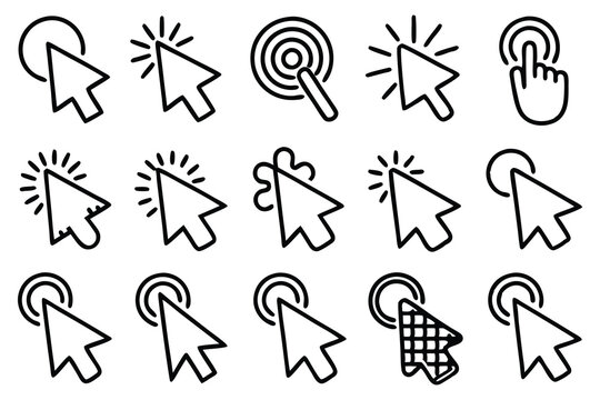 pointer  mouse  click  cursor editable stroke outl 