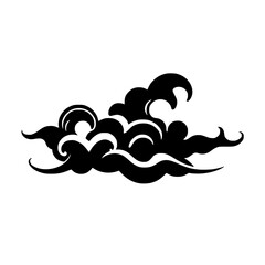 Black and White Cloud Vector Graphic: Abstract Nature Design Element. Perfect for patterns, backgrounds, and illustrations.