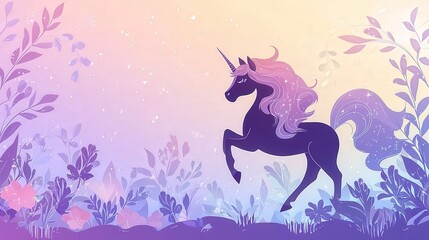 Fototapeta premium Enchanting Unicorn Galloping Through a Vibrant Meadow Leaving a Magical Trail of Sparkles at Sunrise