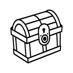 treasure chest isolated on white background