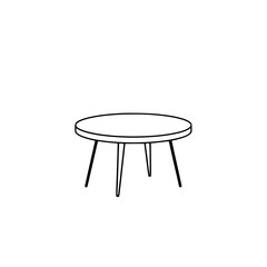 Modern Round Table: Minimalist Home Decor, Simple Line Art Design. Perfect for interior design, home decor, and stylish living spaces.