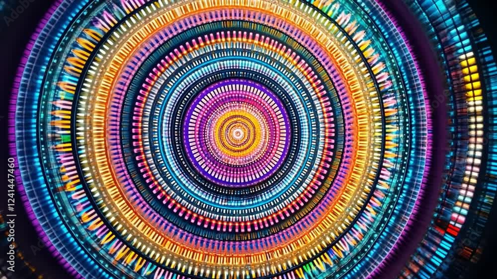 Aufkleber dynamic circular patterns showcase vibrant colors in stunning 4k resolution